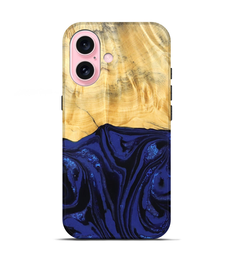 iPhone 17 Wood Live Edge Phone Case - Meta (Blue, 827899)