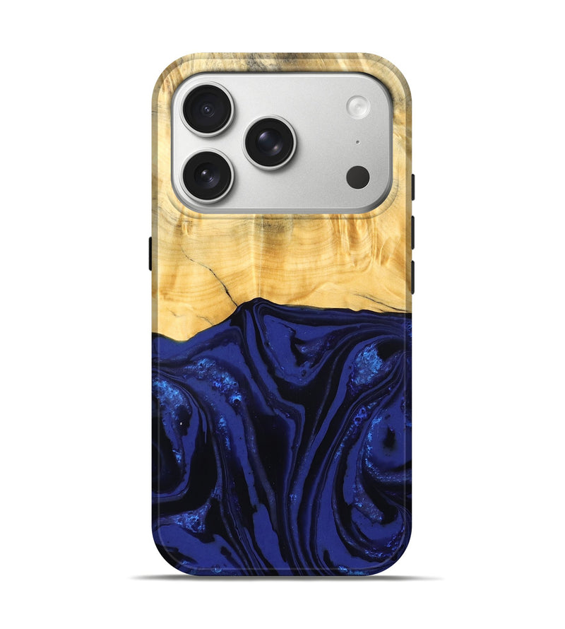 iPhone 17 Pro Wood Live Edge Phone Case - Meta (Blue, 827899)