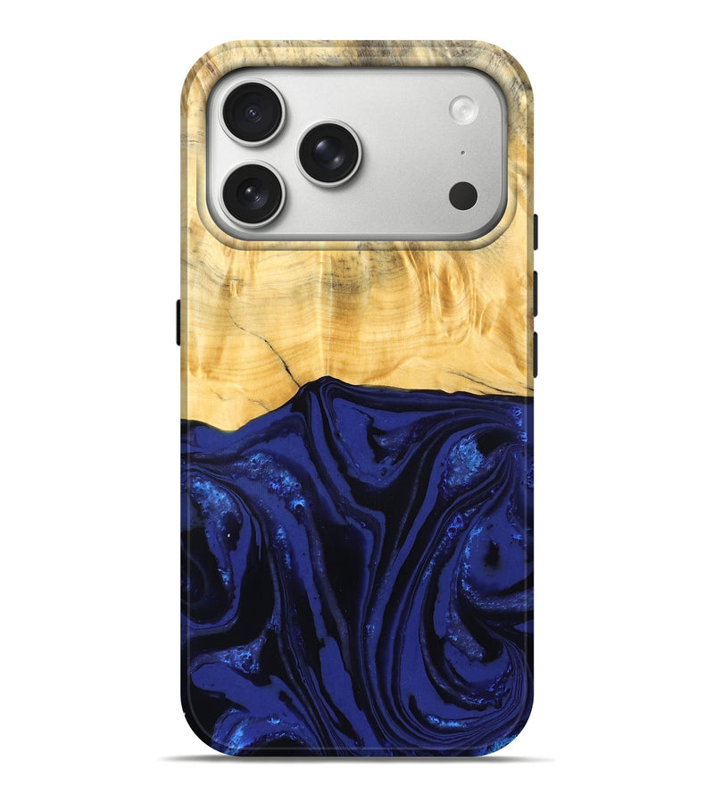 iPhone 17 Pro Max Wood Live Edge Phone Case - Meta (Blue, 827899)
