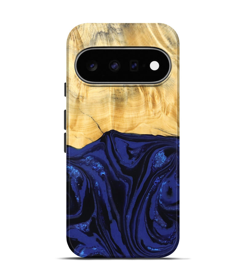 Pixel 11 Pro Wood Live Edge Phone Case - Meta (Blue, 827899)