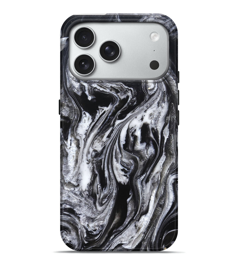 iPhone 18 Pro Max ResinArt Live Edge Phone Case - Vickie (Black & White, 827900)