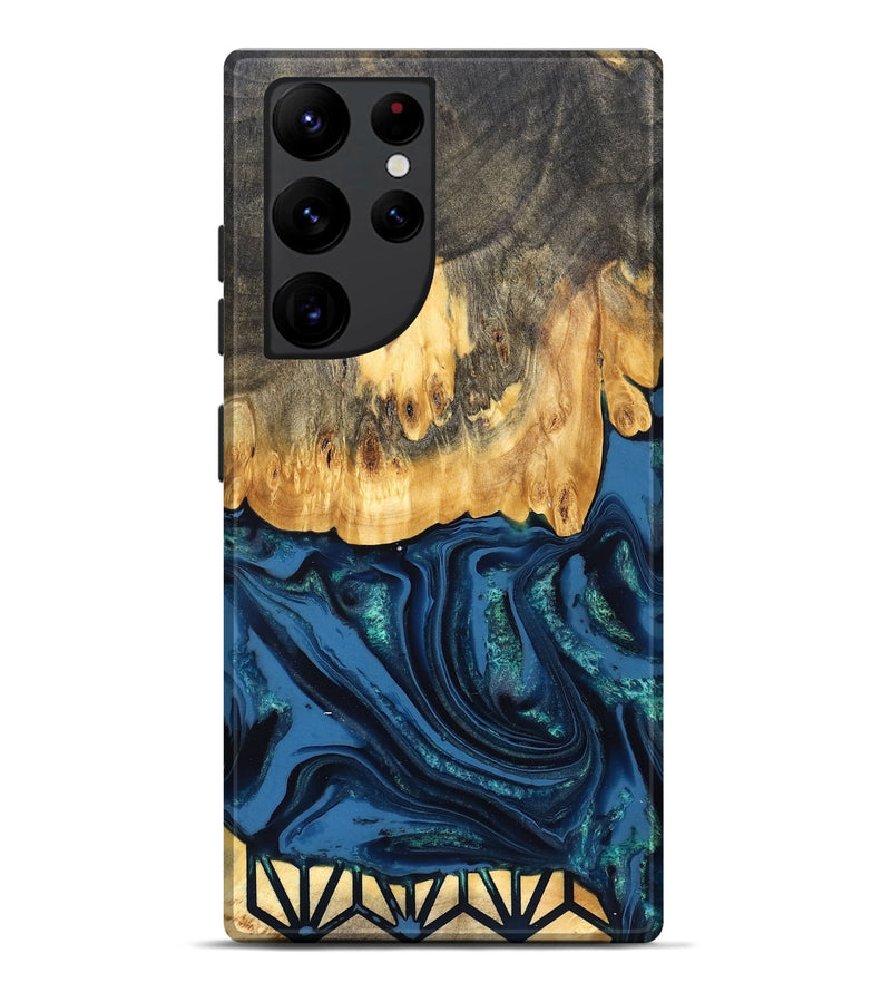 Galaxy S22 Ultra Wood Live Edge Phone Case - Westyn (Blue, 827901)