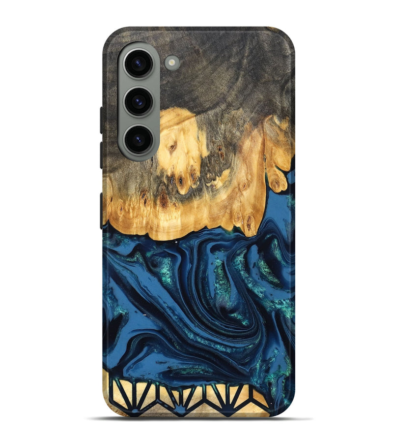 Galaxy S23 Plus Wood Live Edge Phone Case - Westyn (Blue, 827901)