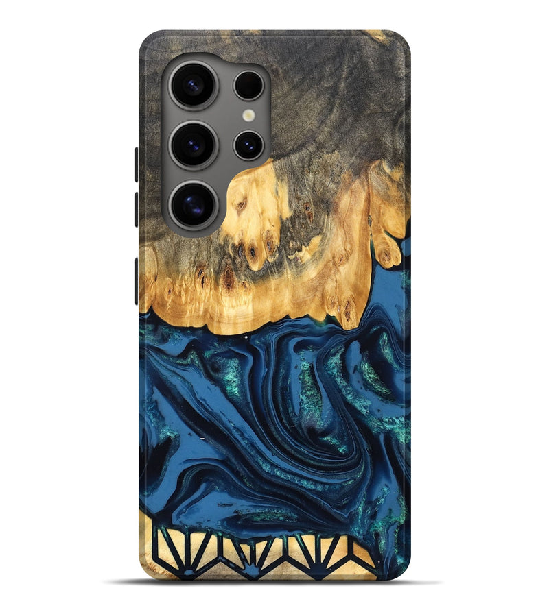 Galaxy S25 Ultra Wood Live Edge Phone Case - Westyn (Blue, 827901)