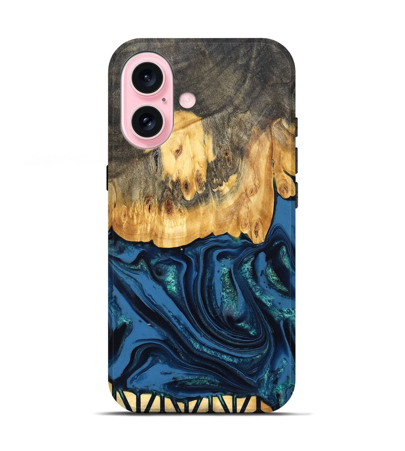 iPhone 17 Wood Live Edge Phone Case - Westyn (Blue, 827901)