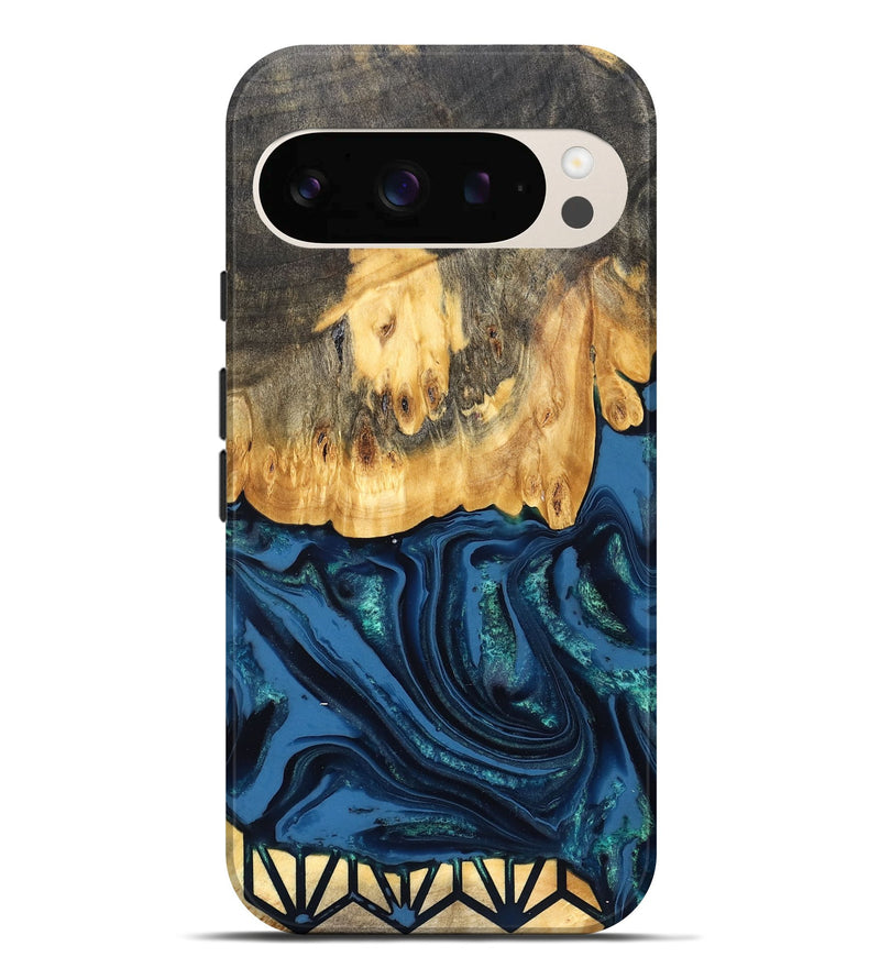 Pixel 10 Pro XL Wood Live Edge Phone Case - Westyn (Blue, 827901)