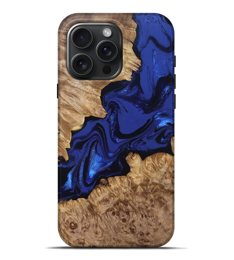 iPhone 16 Pro Max Wood Live Edge Phone Case - Cordero (Blue, 827905)