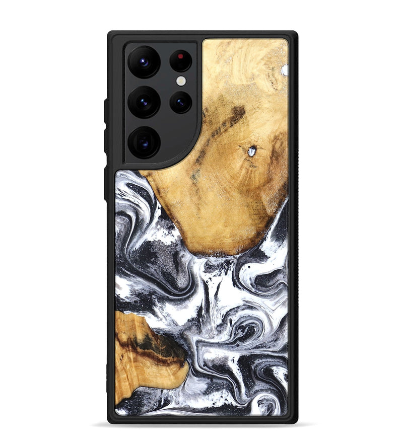 Galaxy S22 Ultra Wood Phone Case - Raelynn (Black & White, 827908)