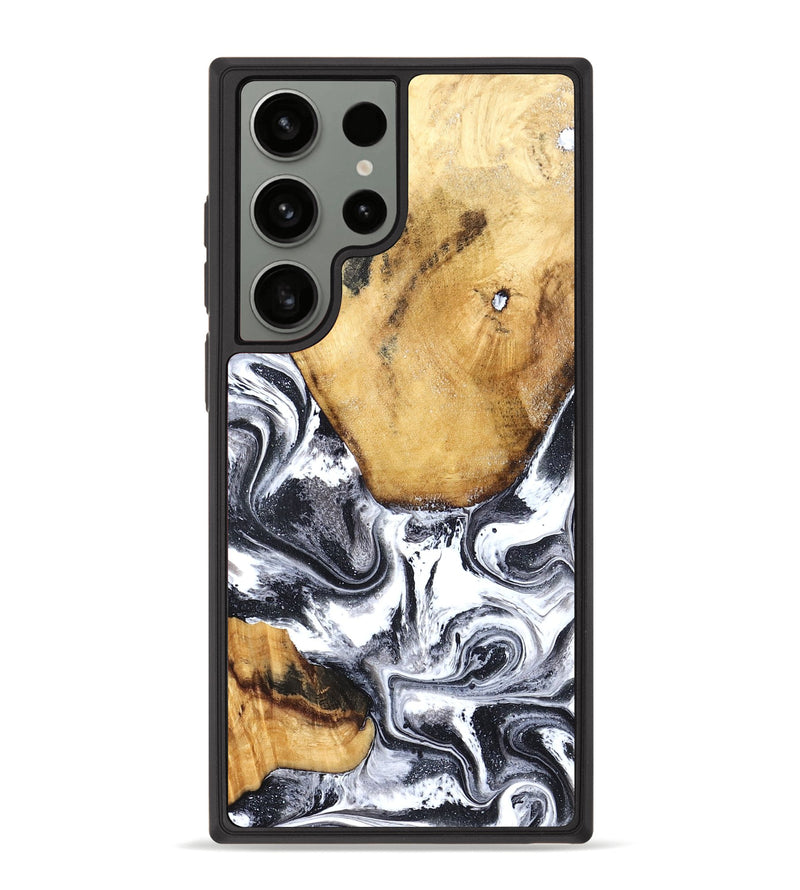 Galaxy S23 Ultra Wood Phone Case - Raelynn (Black & White, 827908)