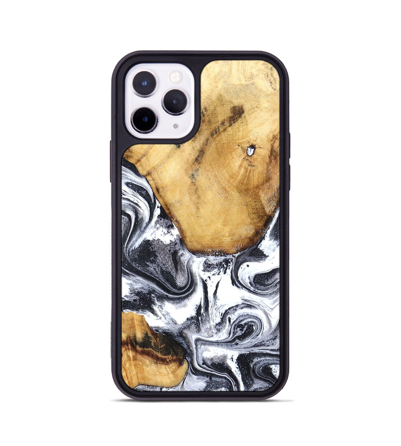 iPhone 11 Pro Wood Phone Case - Raelynn (Black & White, 827908)