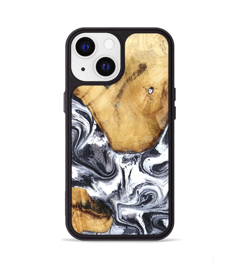 iPhone 13 Wood Phone Case - Raelynn (Black & White, 827908)