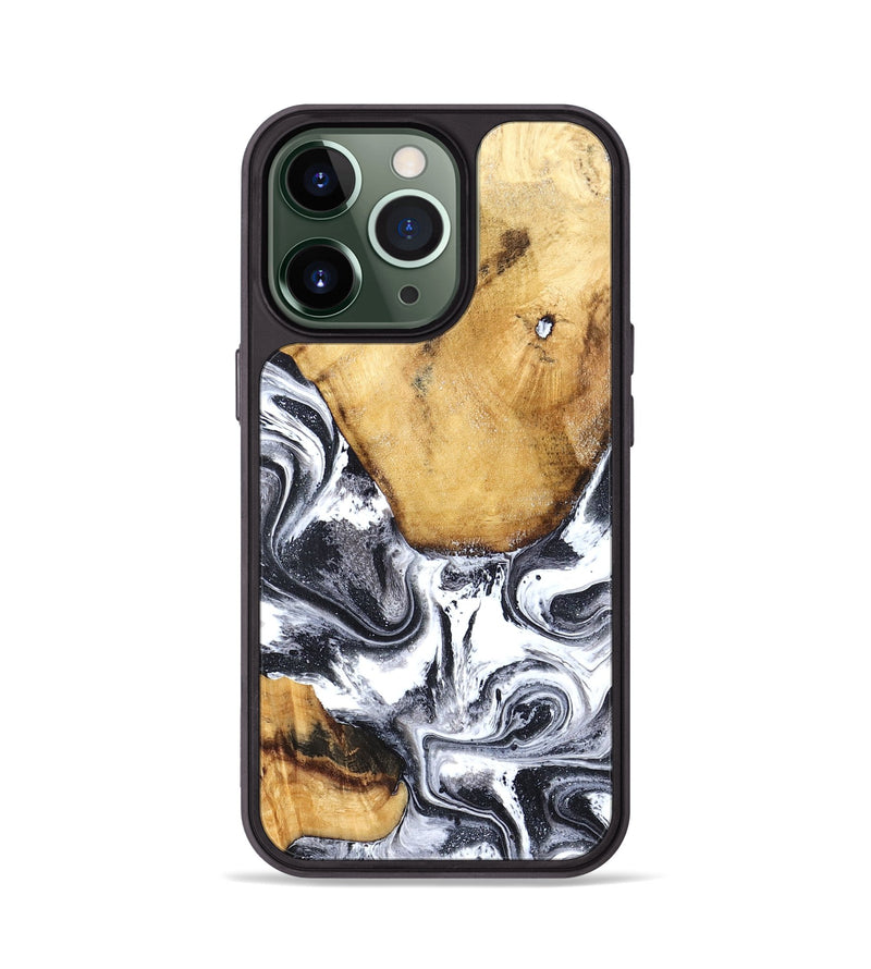 iPhone 13 Pro Wood Phone Case - Raelynn (Black & White, 827908)