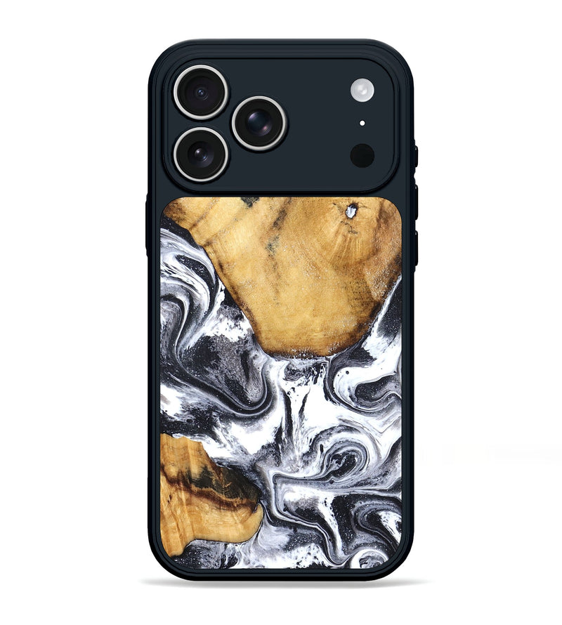 iPhone 17 Pro Max Wood Phone Case - Raelynn (Black & White, 827908)