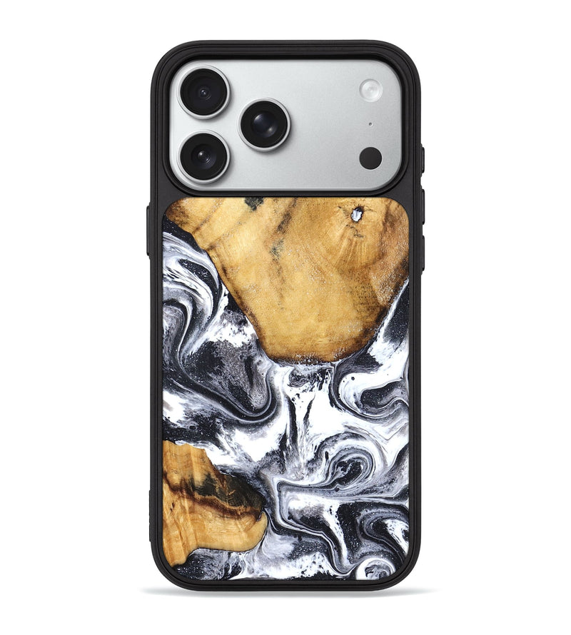 iPhone 18 Pro Max Wood Phone Case - Raelynn (Black & White, 827908)