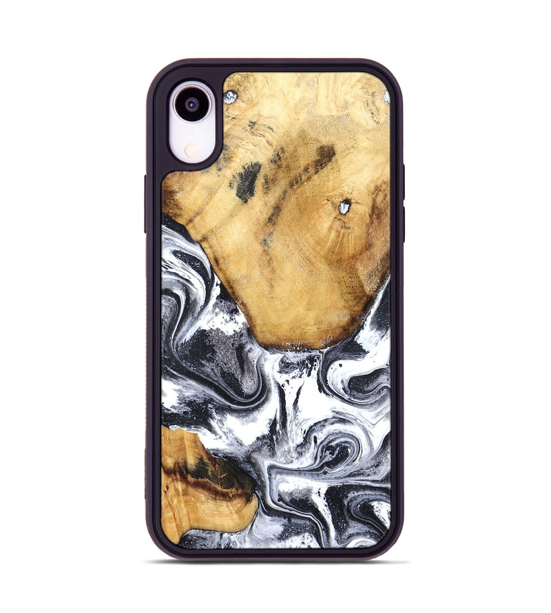 iPhone Xr Wood Phone Case - Raelynn (Black & White, 827908)