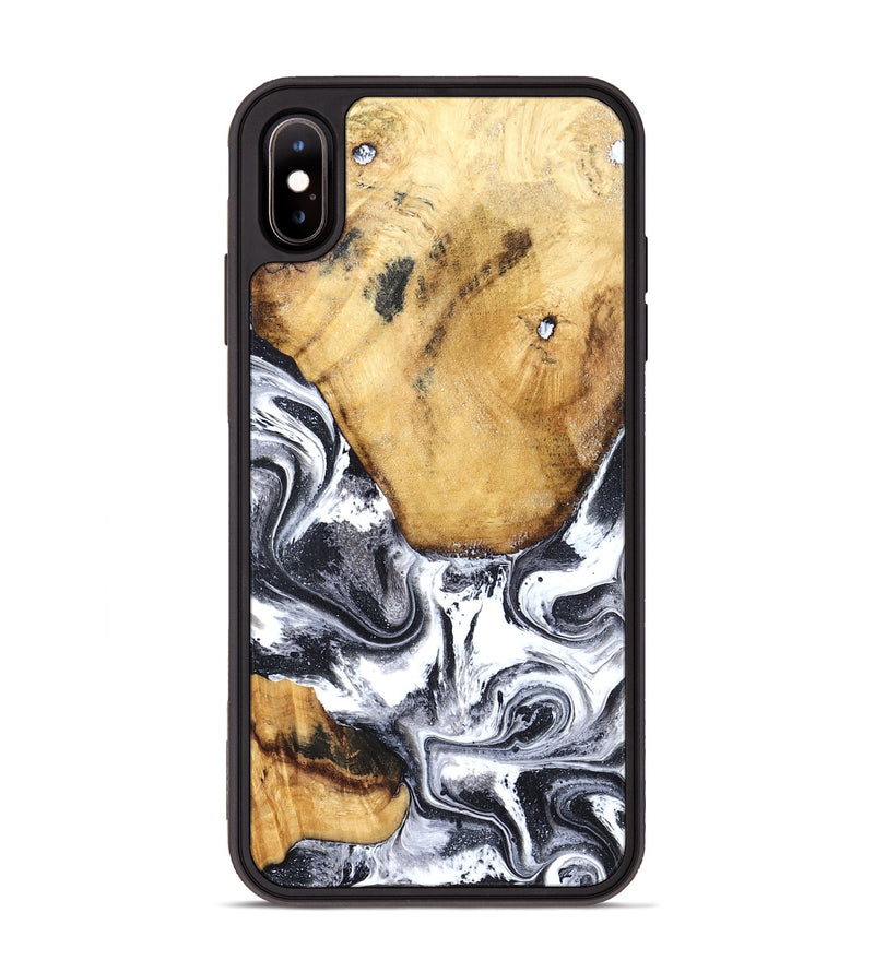 iPhone Xs Max Wood Phone Case - Raelynn (Black & White, 827908)