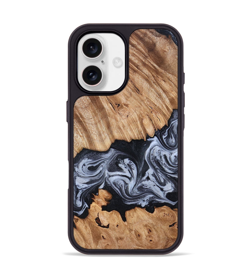 iPhone 17 Wood Phone Case - Angelia (Black & White, 827909)