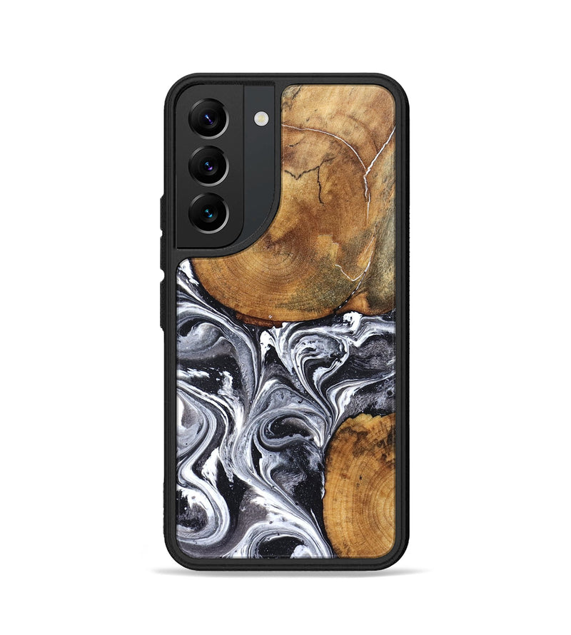 Galaxy S22 Wood Phone Case - Lea (Black & White, 827910)