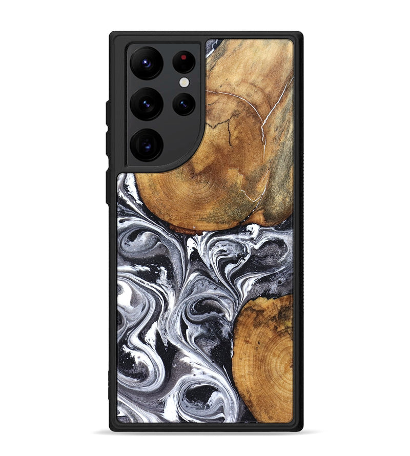 Galaxy S22 Ultra Wood Phone Case - Lea (Black & White, 827910)