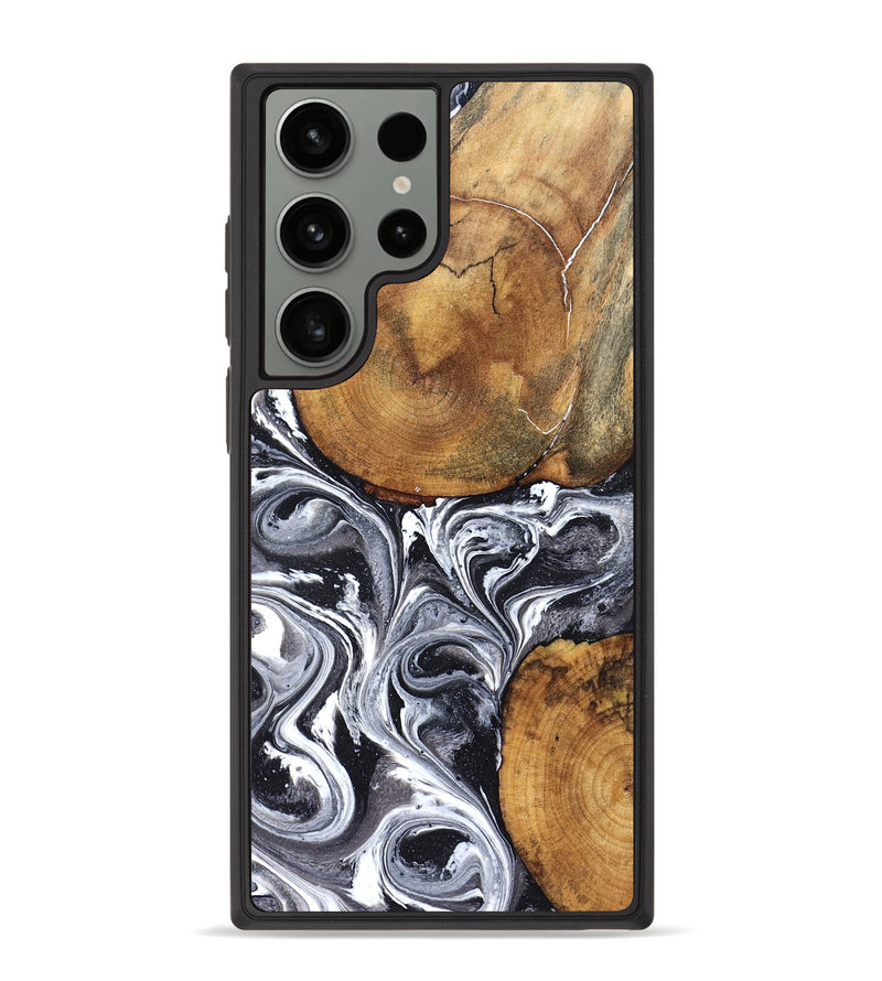 Galaxy S23 Ultra Wood Phone Case - Lea (Black & White, 827910)