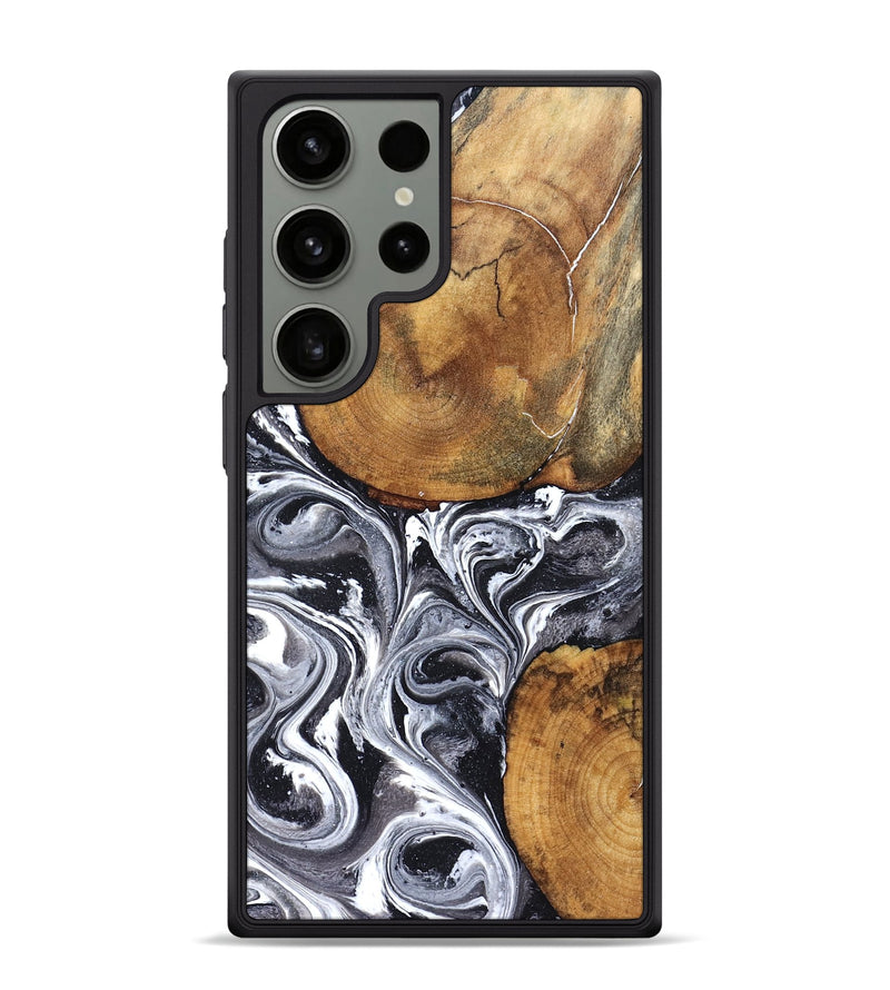 Galaxy S24 Ultra Wood Phone Case - Lea (Black & White, 827910)