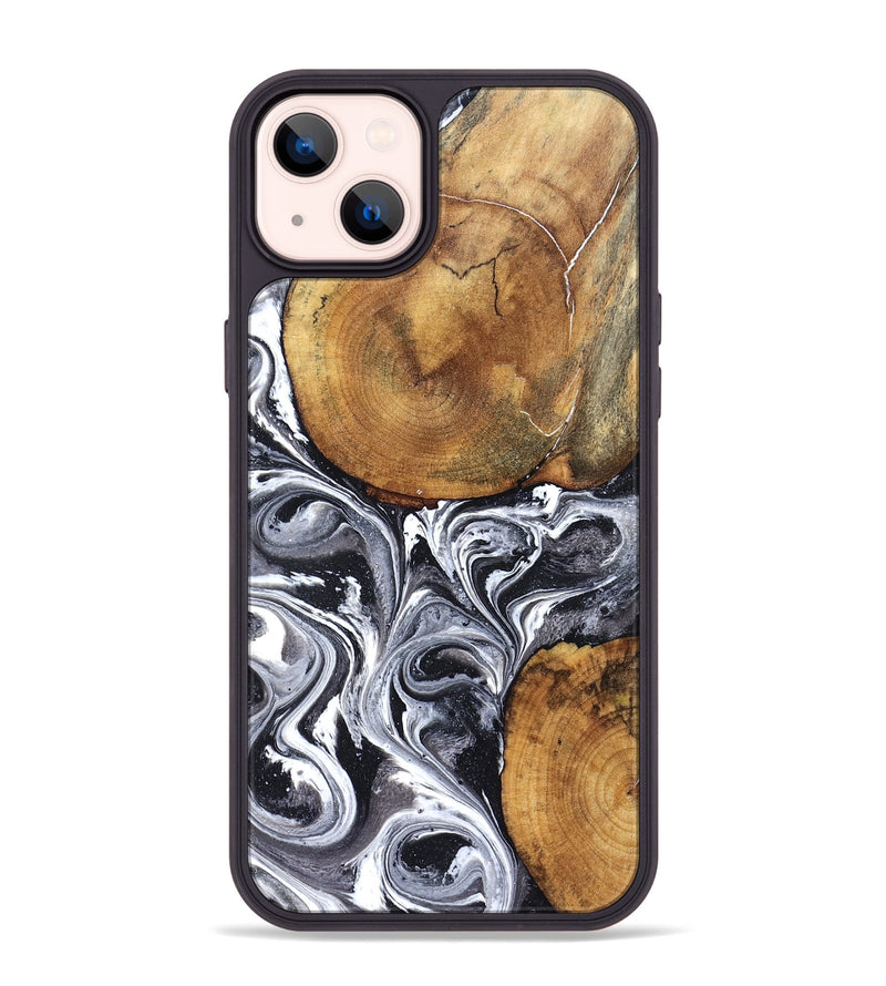 iPhone 14 Plus Wood Phone Case - Lea (Black & White, 827910)
