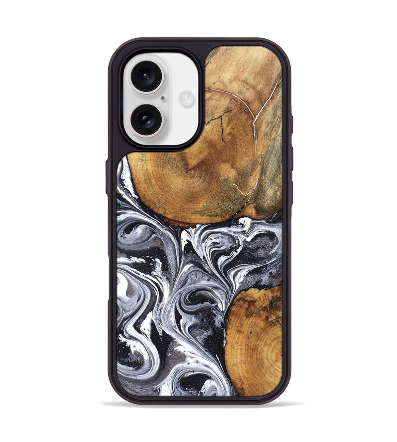iPhone 17 Wood Phone Case - Lea (Black & White, 827910)