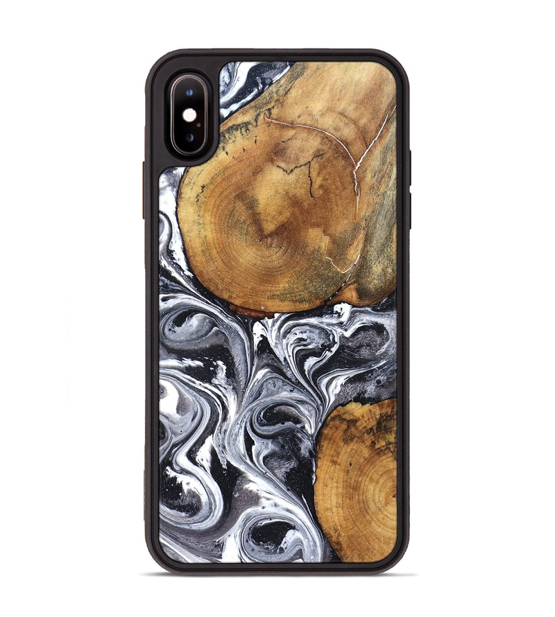 iPhone Xs Max Wood Phone Case - Lea (Black & White, 827910)