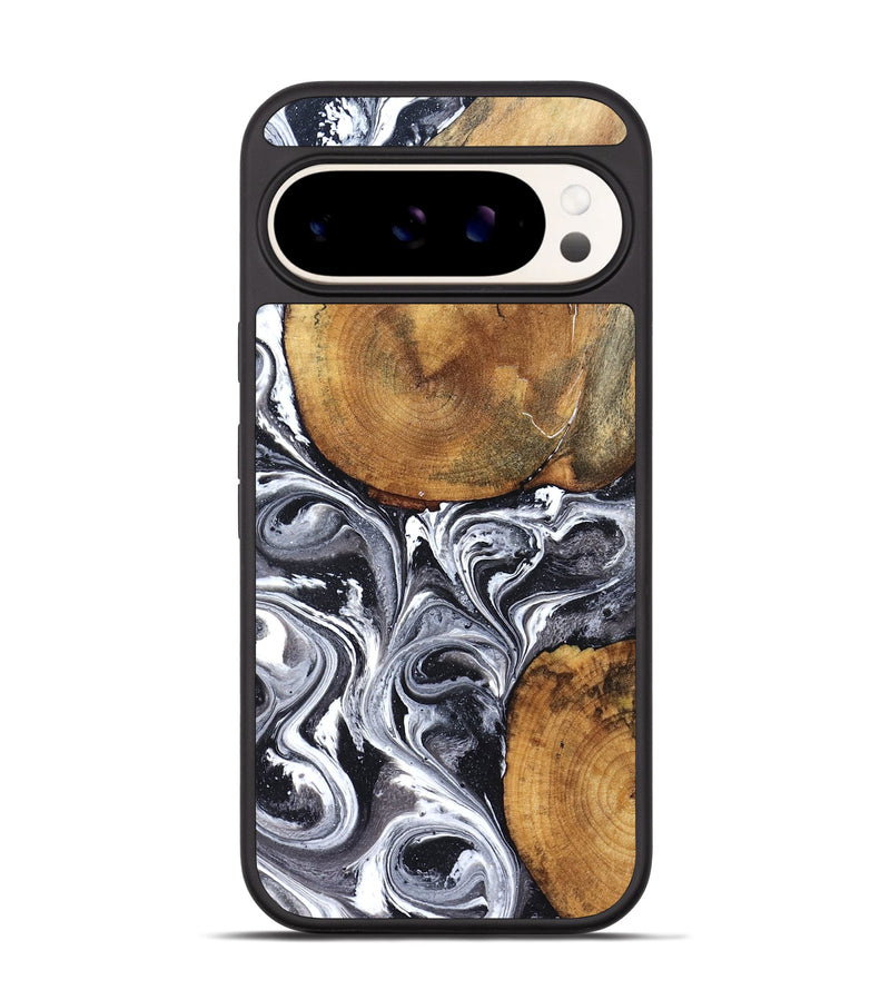 Pixel 9 Pro Wood Phone Case - Lea (Black & White, 827910)