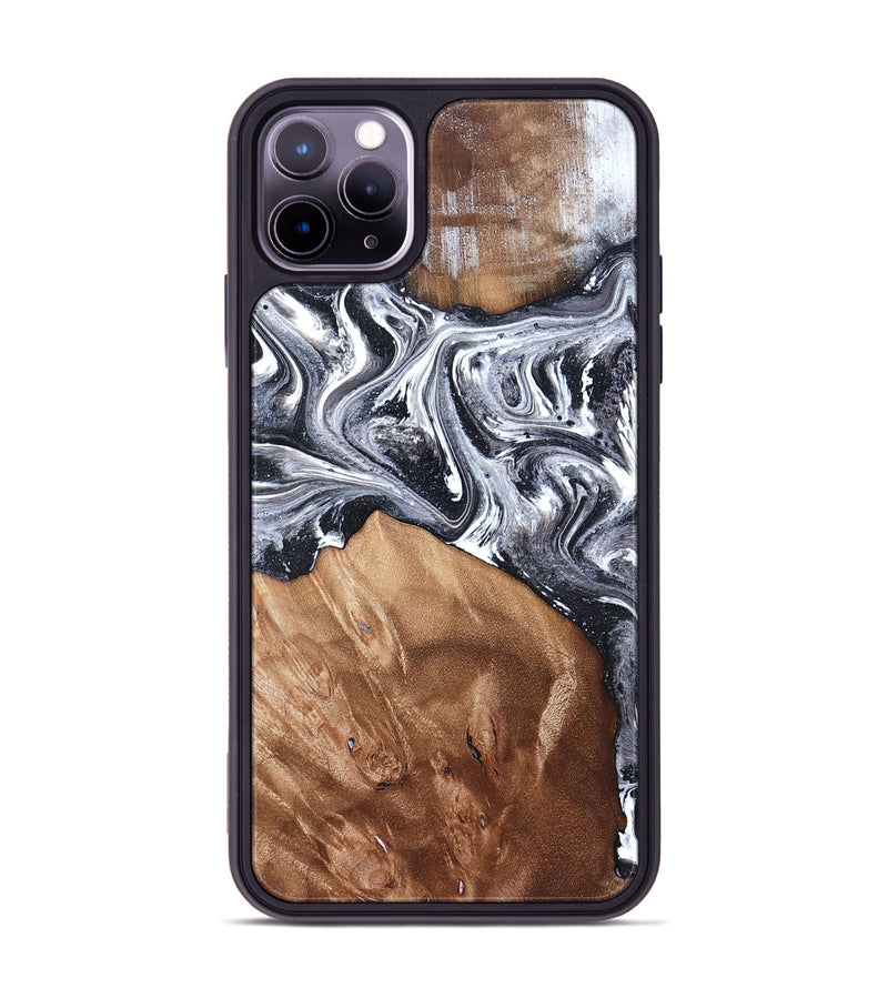 iPhone 11 Pro Max Wood Phone Case - Ottis (Black & White, 827911)