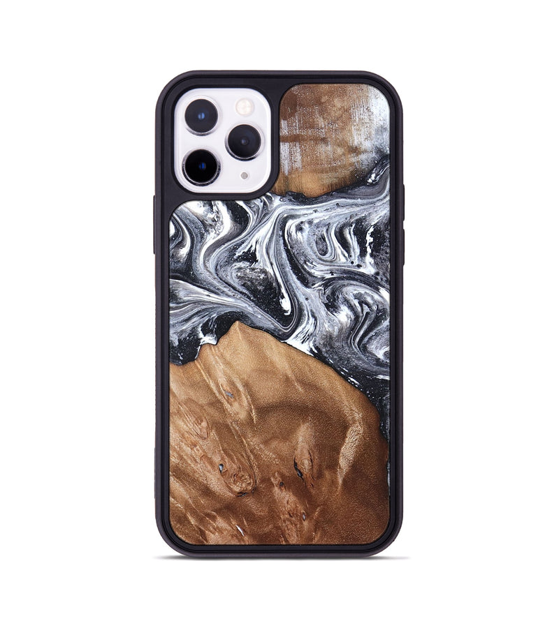 iPhone 11 Pro Wood Phone Case - Ottis (Black & White, 827911)