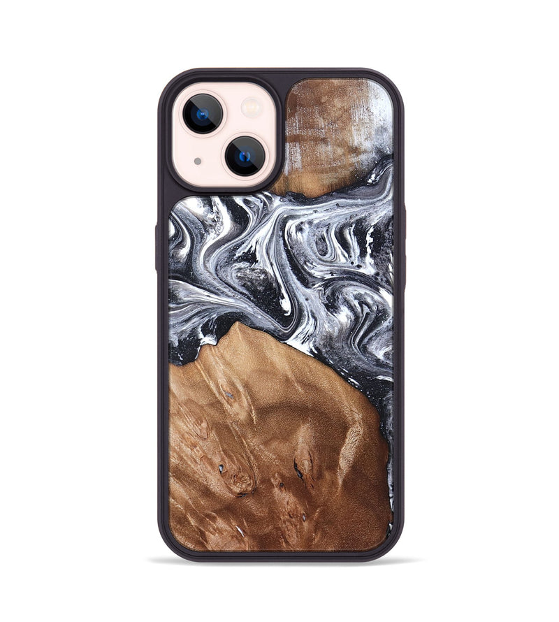 iPhone 14 Wood Phone Case - Ottis (Black & White, 827911)