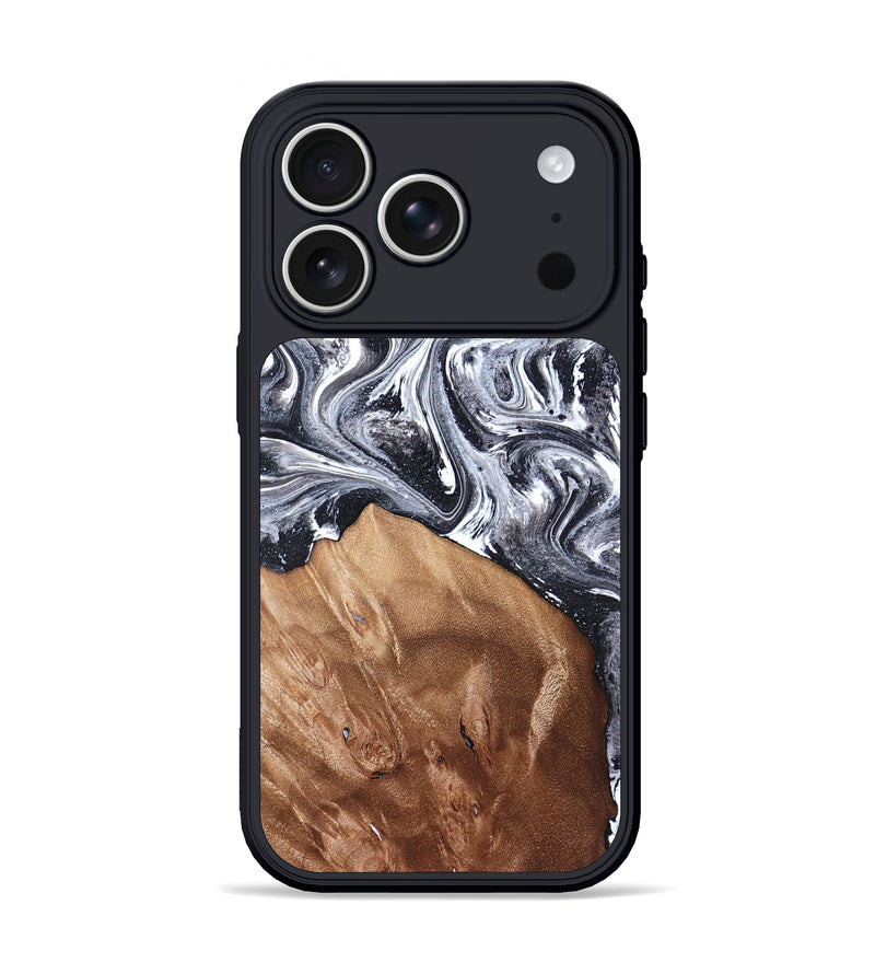 iPhone 17 Pro Wood Phone Case - Ottis (Black & White, 827911)