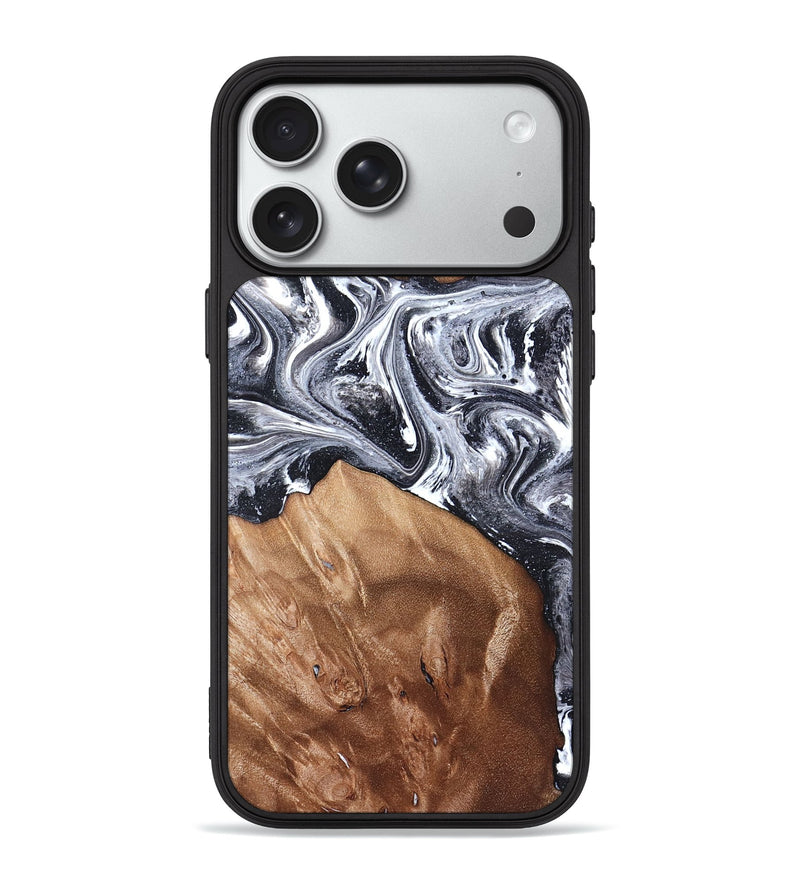 iPhone 18 Pro Max Wood Phone Case - Ottis (Black & White, 827911)