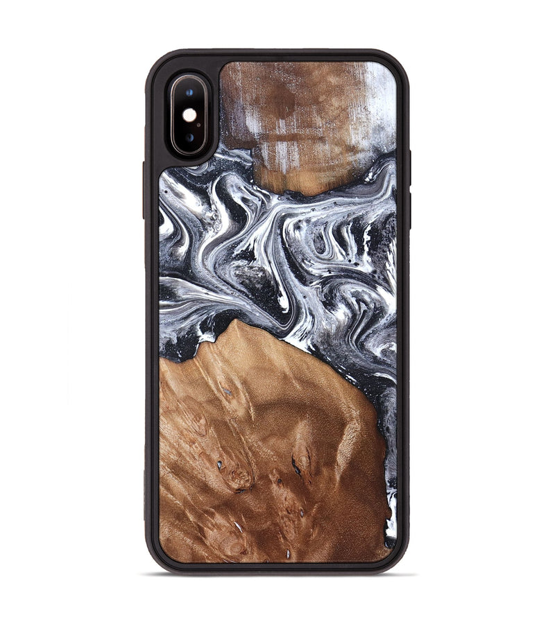 iPhone Xs Max Wood Phone Case - Ottis (Black & White, 827911)