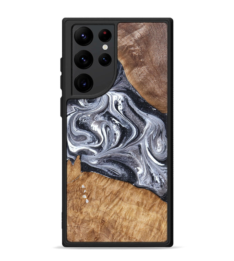 Galaxy S22 Ultra Wood Phone Case - Rhea (Black & White, 827912)