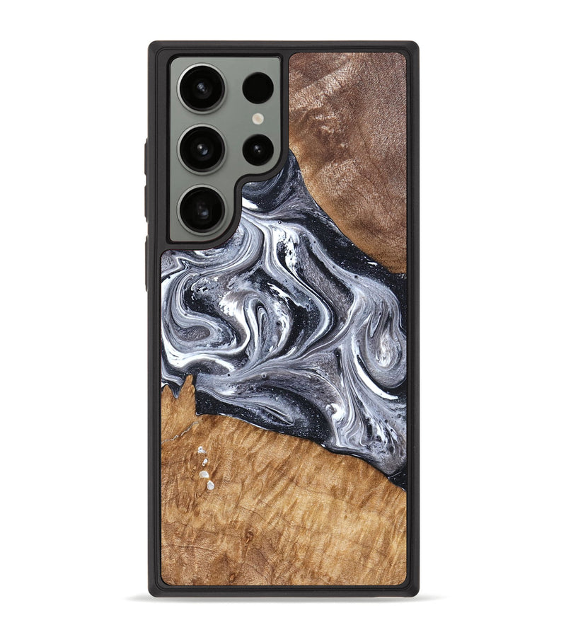 Galaxy S23 Ultra Wood Phone Case - Rhea (Black & White, 827912)