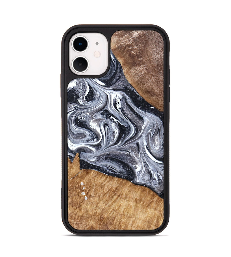 iPhone 11 Wood Phone Case - Rhea (Black & White, 827912)