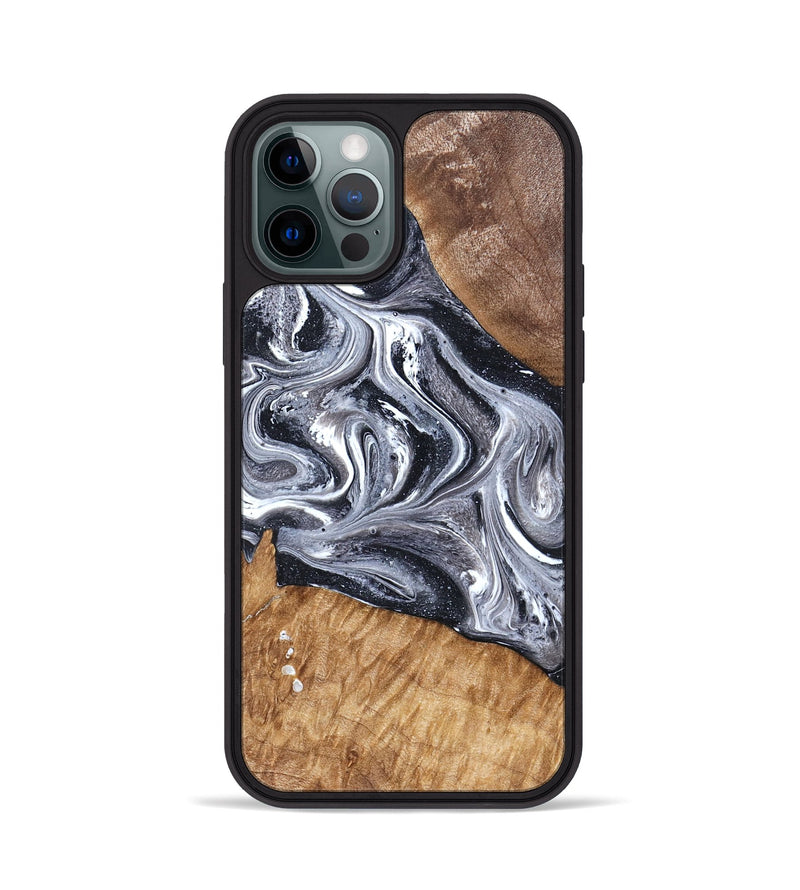 iPhone 12 Pro Wood Phone Case - Rhea (Black & White, 827912)