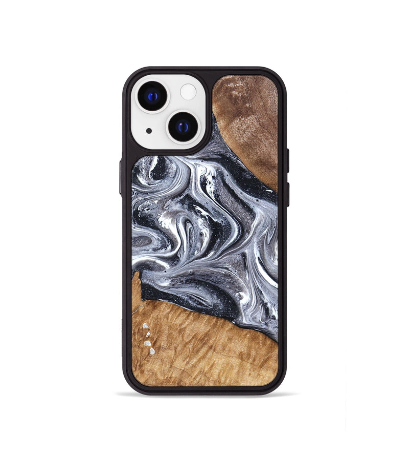 iPhone 13 mini Wood Phone Case - Rhea (Black & White, 827912)