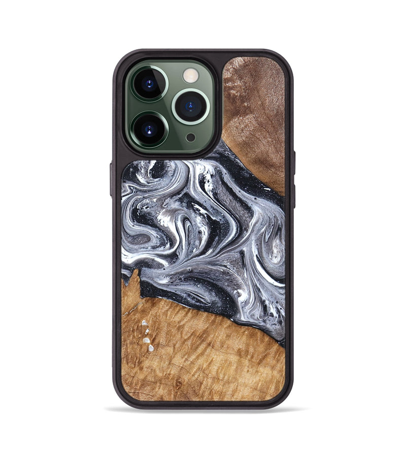 iPhone 13 Pro Wood Phone Case - Rhea (Black & White, 827912)