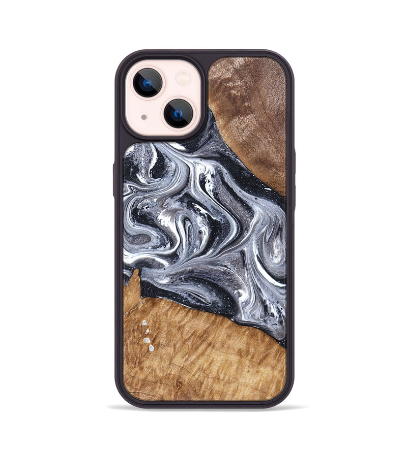 iPhone 14 Wood Phone Case - Rhea (Black & White, 827912)
