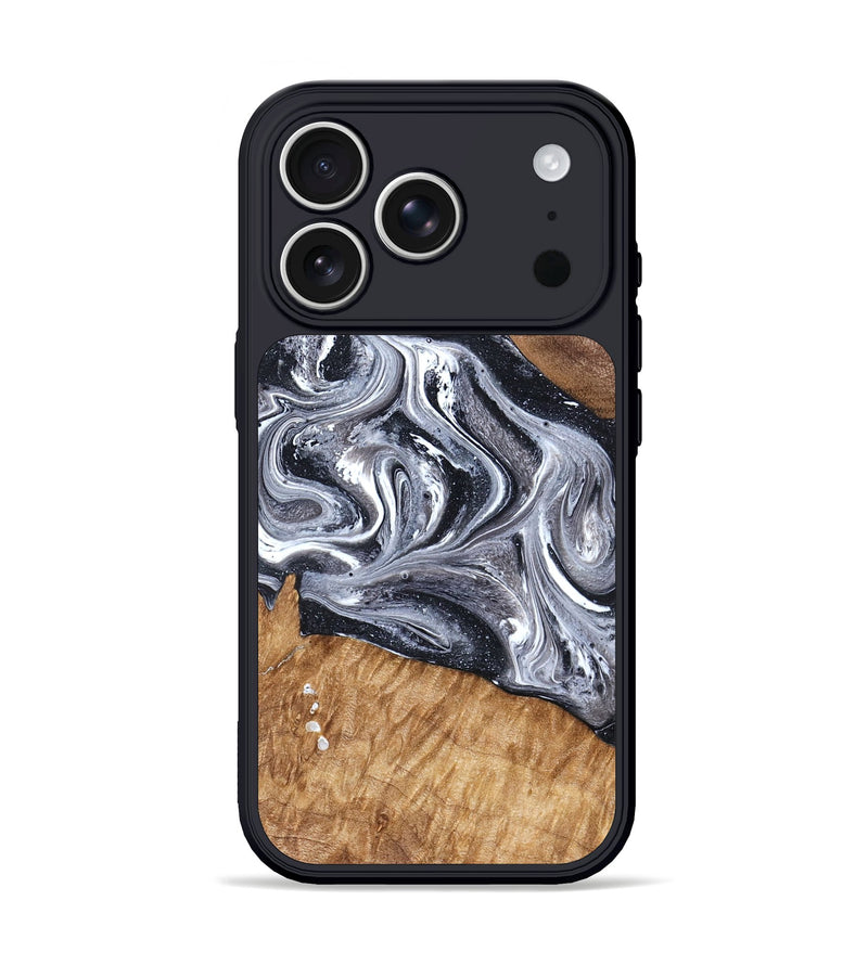 iPhone 17 Pro Wood Phone Case - Rhea (Black & White, 827912)