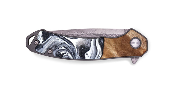 EDC Wood Pocket Knife - Britany (Black & White, 827913)