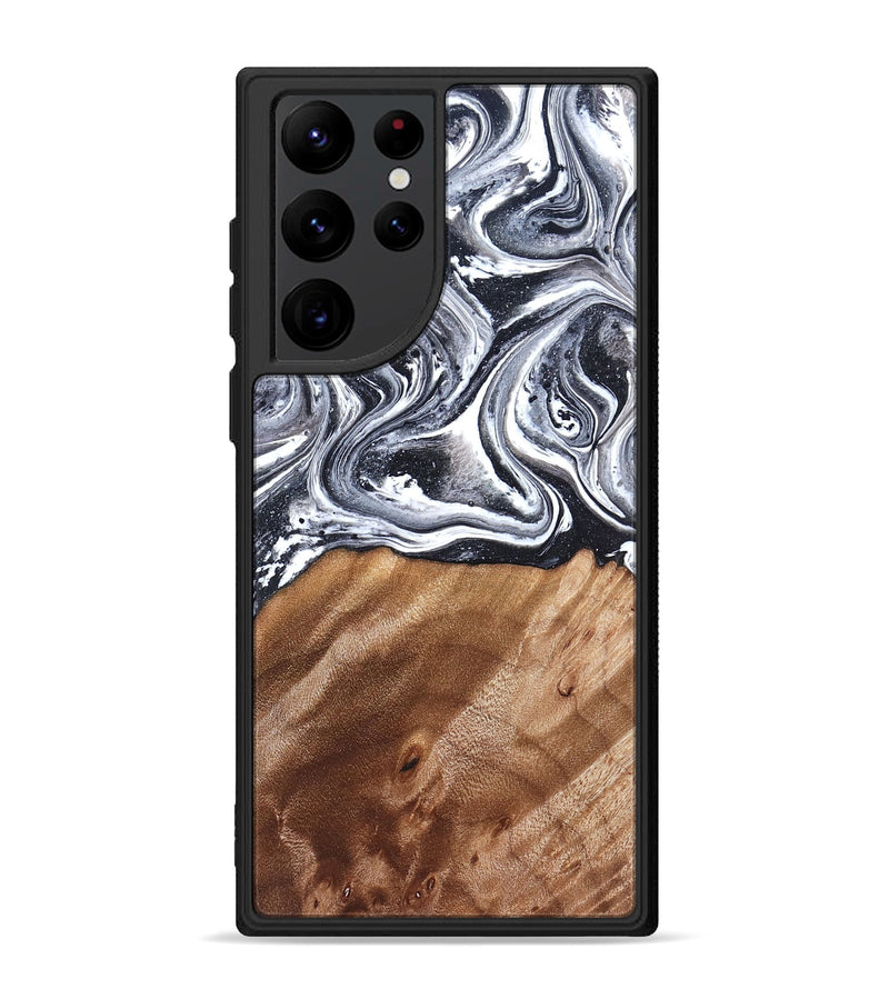 Galaxy S22 Ultra Wood Phone Case - Britany (Black & White, 827913)