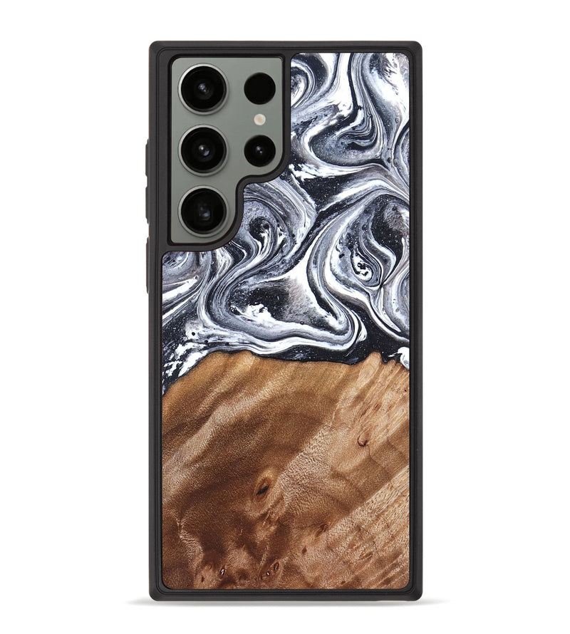Galaxy S23 Ultra Wood Phone Case - Britany (Black & White, 827913)