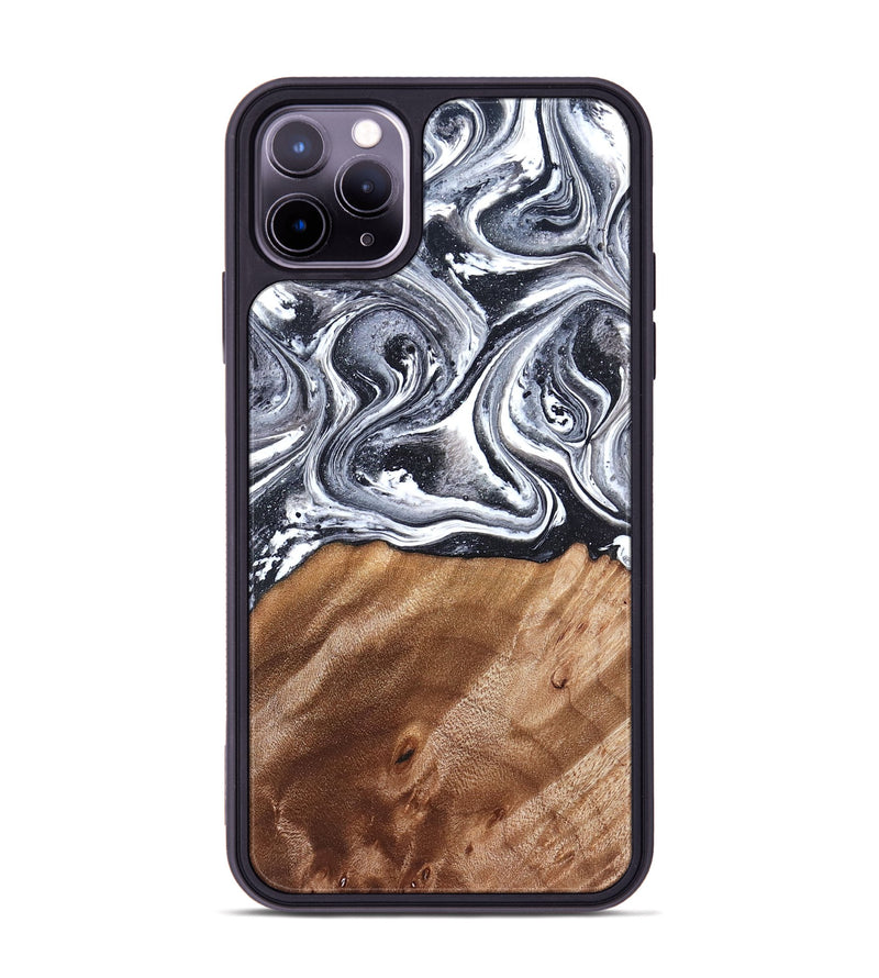 iPhone 11 Pro Max Wood Phone Case - Britany (Black & White, 827913)