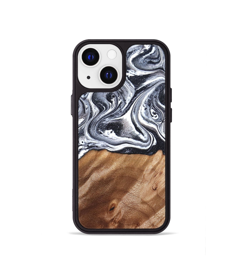 iPhone 13 mini Wood Phone Case - Britany (Black & White, 827913)