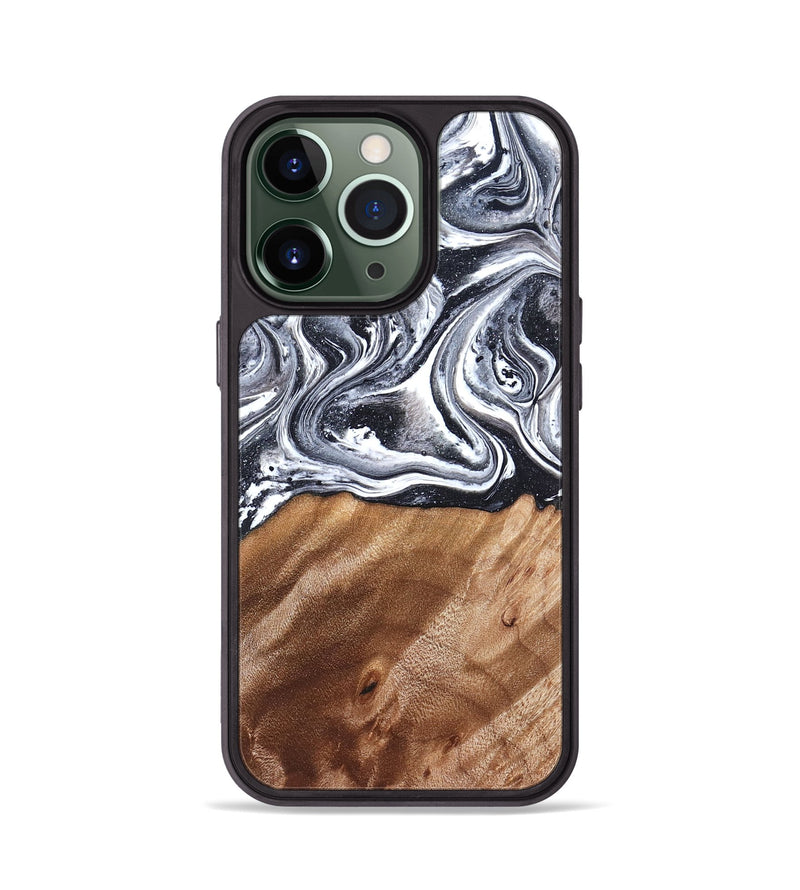 iPhone 13 Pro Wood Phone Case - Britany (Black & White, 827913)