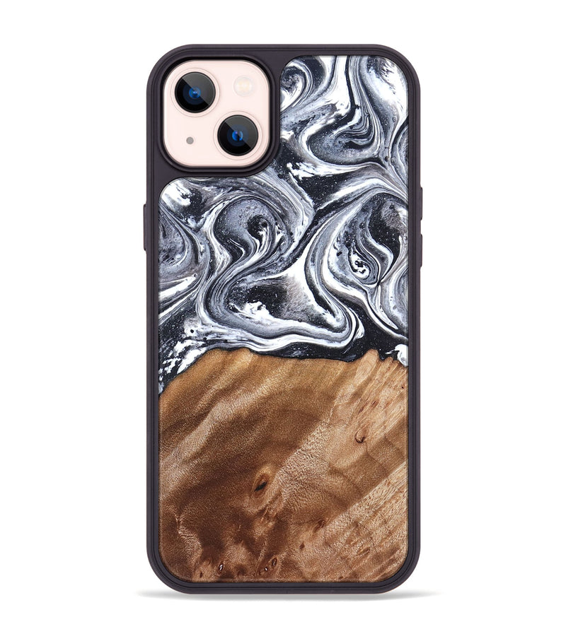 iPhone 14 Plus Wood Phone Case - Britany (Black & White, 827913)